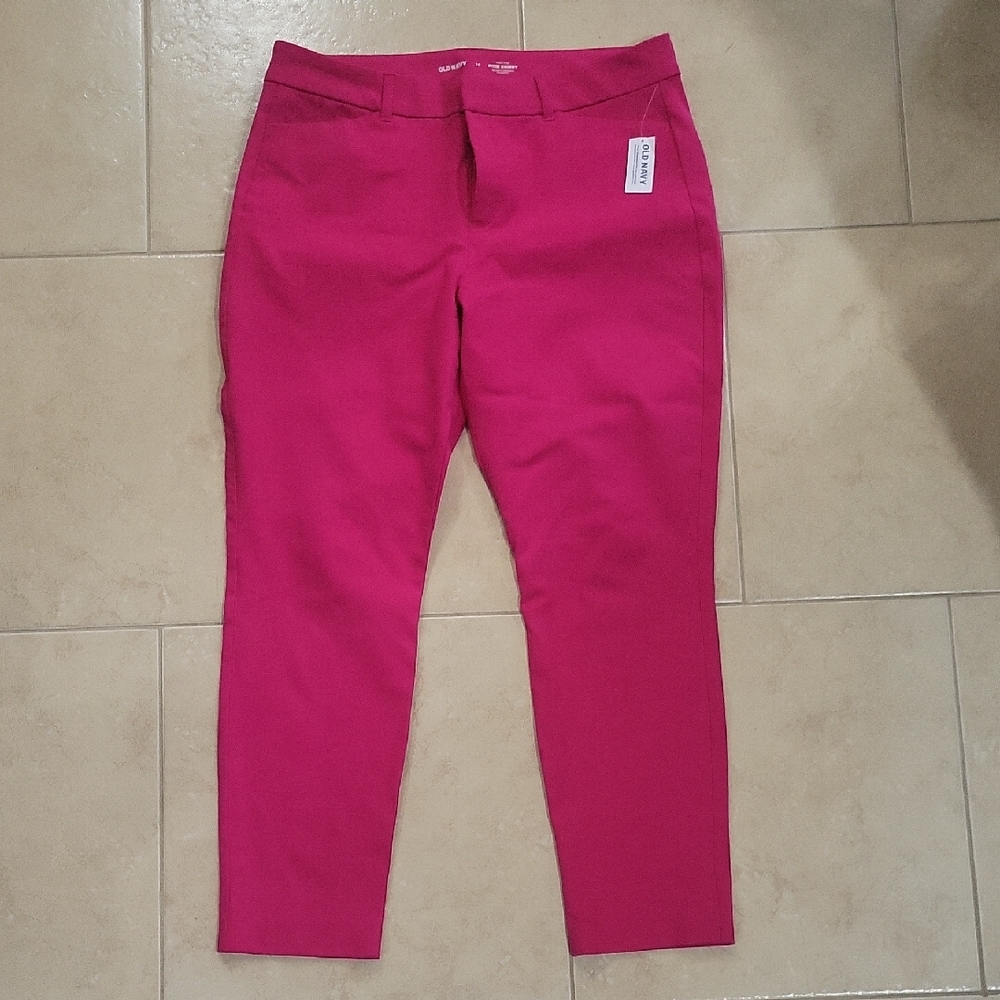Old Navy Pixie Skinny High-Rise Pants in Hot Pink